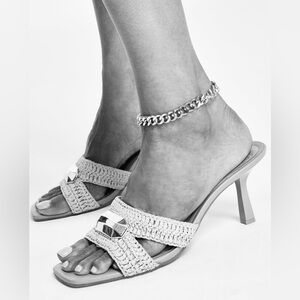 INC Chain Link Ankle Bracelet: 9" + 1-1/2" extender/silver-tone/Lobster clasp!